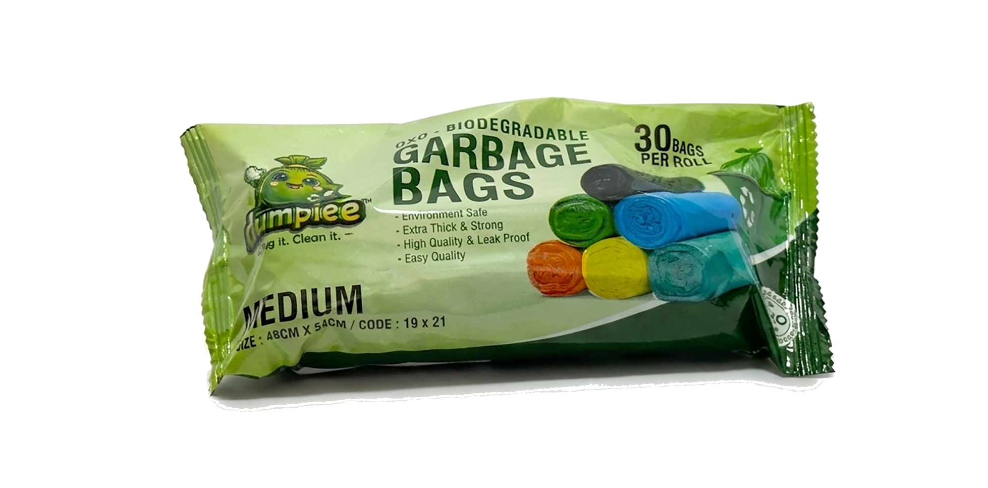 Dumpiee Oxo-Biodegradable garbage bag roll packaging